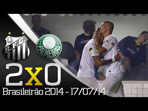 Santos 2 x 0 Palmeiras - Gols - Brasileirão 2014 (17/07/14)