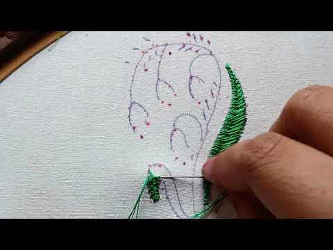 Flower Embroidery Design Hand Work With Silk Thread ll Silk Dharam Tho Puvulu Kutadam Ela?