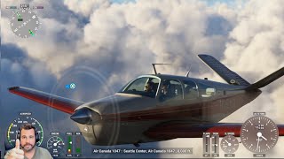 Carenado Beechcraft Bonanza V35 From CYCW to CYYJ  flight 36 min  #msfs