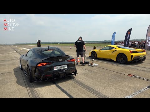 900HP Toyota Supra Mk5 vs Ferrari 488 Pista