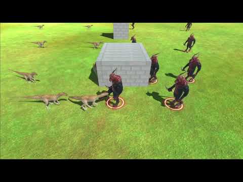 8 Cryolophosaurus in night vs all units - Animal Revolt Battle Simulator
