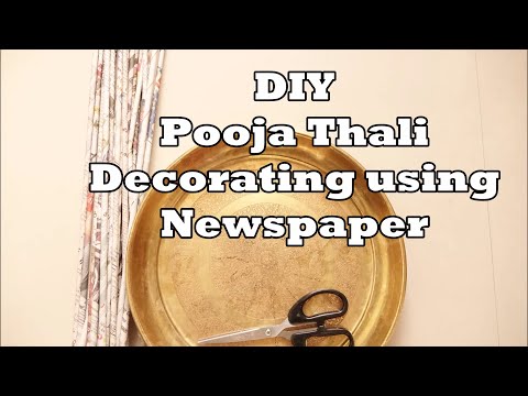 Newspaper Craft | DIY Pooja / Aarti Thali decorating using newspaper | Best out of waste Video