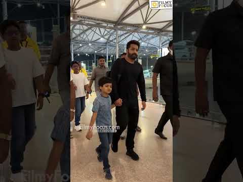 #JrNTR, Pranathi, and kids #AbhayRam & #BhargavRam jetting off from Hyderabad Airport!