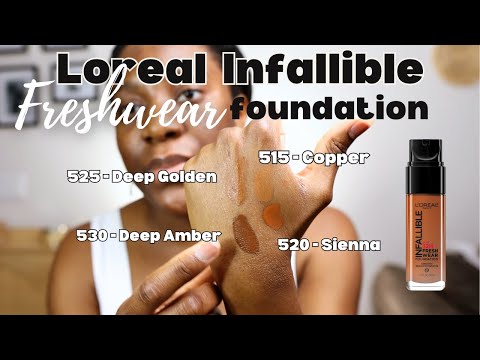 L'Oreal Infallible Fresh Wear Foundation Swatch & Demo | 515, 520, 525, 530