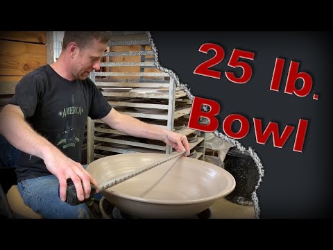 Throwing a Large Bowl with 25 lbs of Clay!