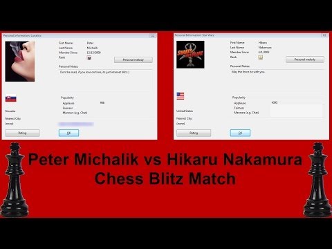 Peter Michalik vs Hikaru Nakamura Chess Blitz On Playchess.com