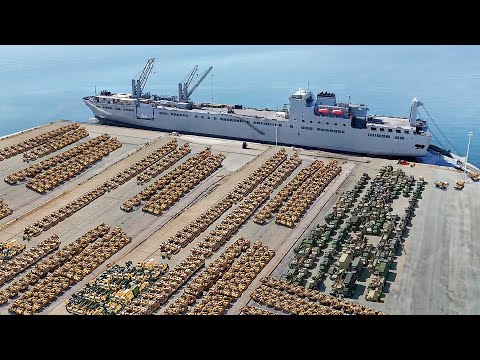 US Unloading Billions $ Worth of Scary Military Hardware at European Port