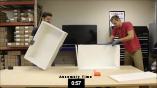 Assemble an upper cabinet in 1 minute! Lockdowel h-clip fastener