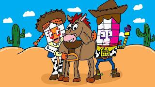 Numberblocks 12 and 18 look like Woody and Jessie from Toy Story.| Numberblocks fanmade coloring s