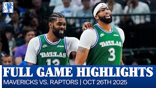 Mavericks Highlights vs. Toronto Raptors | October 26, 2025