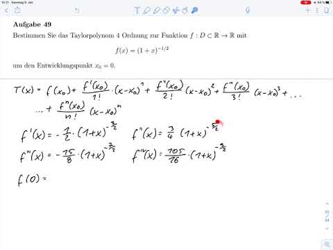 Taylorpolynom - Aufgabe 49 – Rep. Mathematik 1