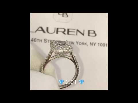 2 carat Radiant Cut Diamond Halo Engagement Ring