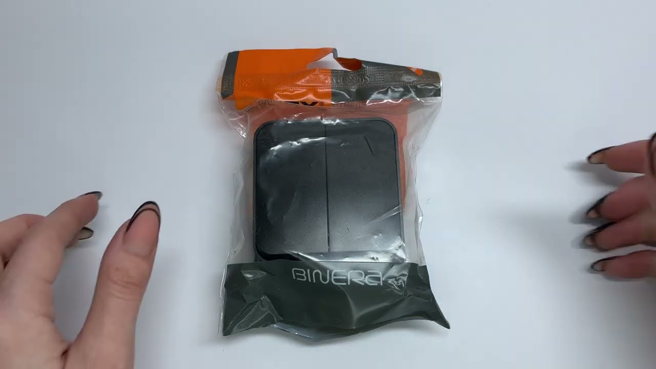 Выключатель двухклавишный черный накладной графит VIDEX BINERA (VF-BNS12-BG)