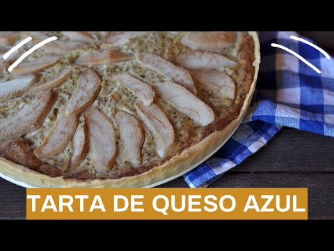 Tarta salada de queso azul y pera