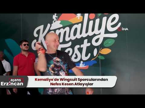 Kemaliye'de Wingsuit Sporcularından Nefes Kesen Atlayışlar