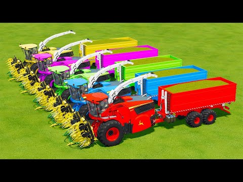 CUT CORN AND MAKE CHAFF WITH JOHN DERRE FORAGE HARVESTERS AND MAN TRUCKS - Farming Simulator 22