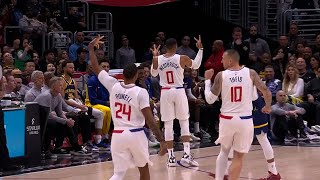 Russell Westbrook scores 5 points in 9 seconds and celebrates in front of the Warriors bench