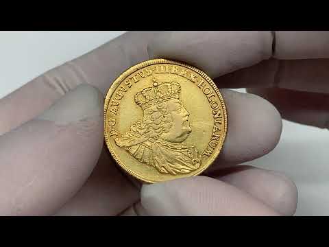 August III Sas, 10 talarów 1756 EC, Lipsk - RZADKIE