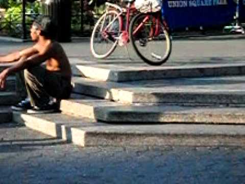 young skateboarder  nails  stair jump , video in slow motion