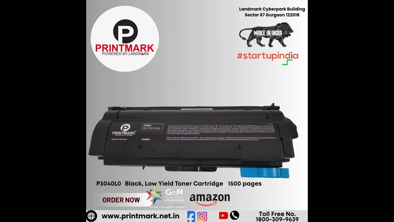 P3040L0 Black, Low Yield Toner Cartridge, 1500 Pages,