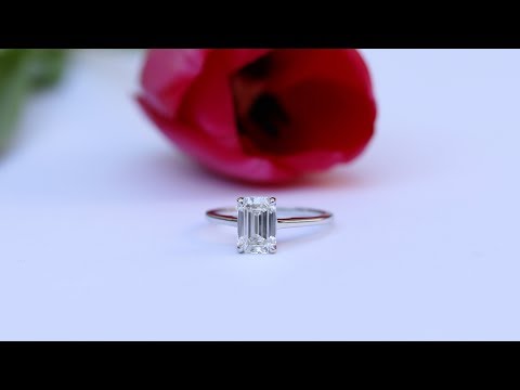 Emerald Cut Lab Diamond Solitaire Engagement Ring | Ada Diamonds