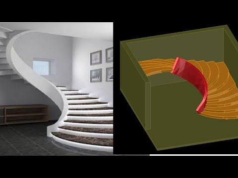 Autocad 3d spiral staircase design in Autocad 2017