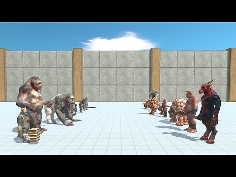 MUTANT PRIMATES WITH OLD GORO VS INFERNALS - Animal revolt Battle simulator