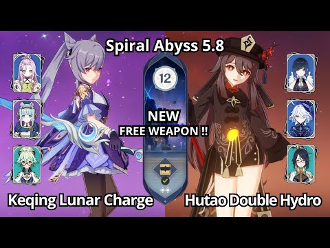 NEW !! C3 Keqing Lunar Charge & C0 Hutao Double Hydro - Spiral Abyss Floor 12 Genshin Impact 6.0