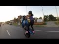 Crazy girl does motorcycle stunts on St. Louis streets 2015