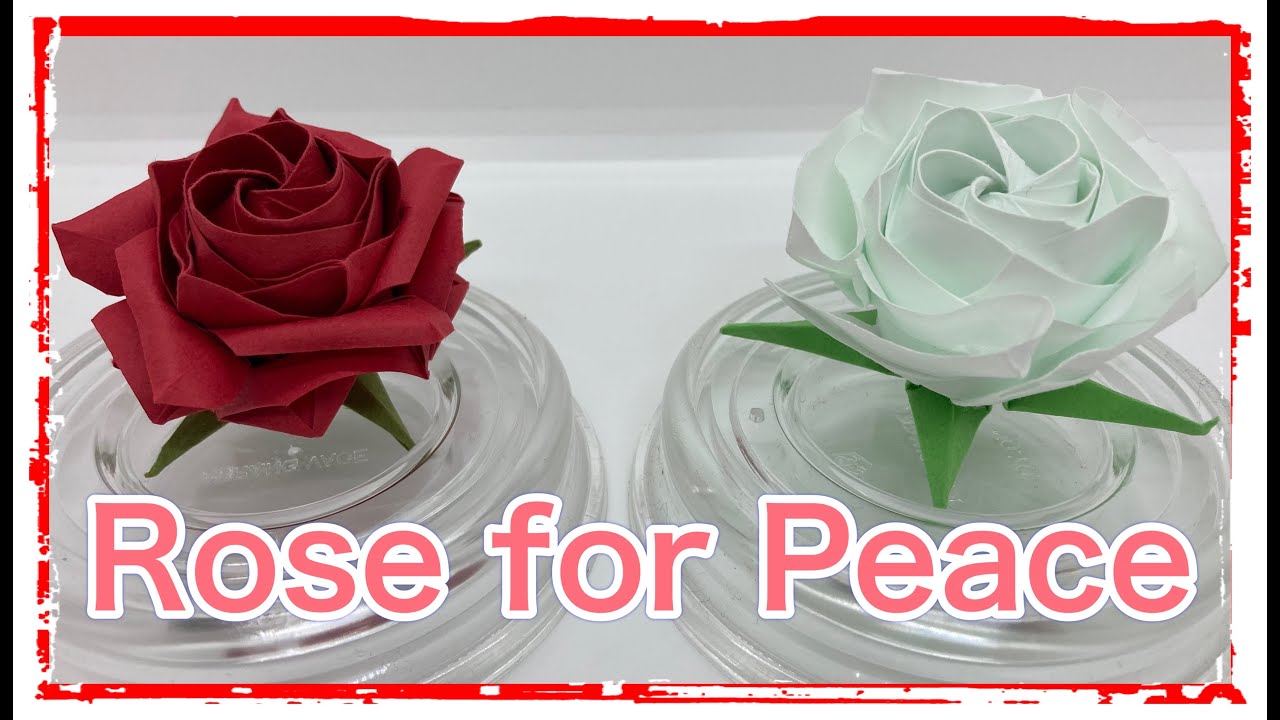 平和を願う折り紙のバラ【LIVE_007】