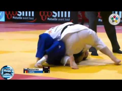 Judo Grand Slam Paris 2014 Bronze -52kg KUZIUTINA Natalia (RUS) - CHITU Andreea (ROU)