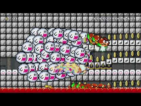 ダッシュ自動マリオ　1300 \(⌒∀⌒)/ by りか2(⌒∀⌒) - Super Mario Maker - No Commentary 1bk