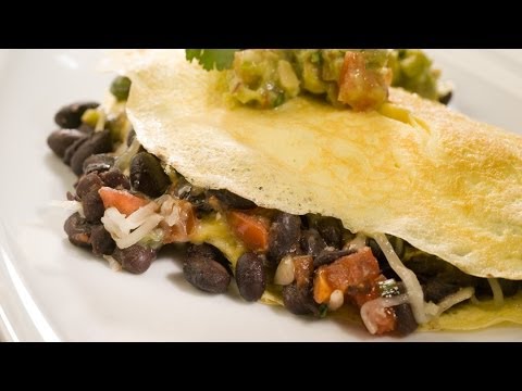 Black Bean Omelet with Avocado Salsa Verde