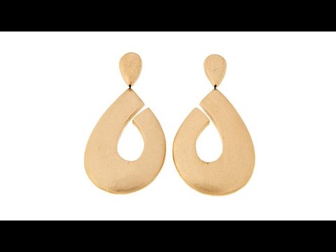 N Natori Curved Acacia Wood ClipOn Drop Earrings