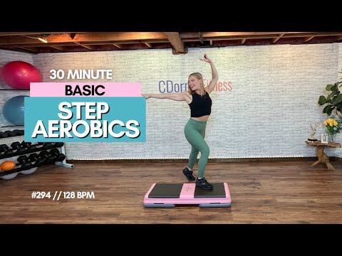 EASY BASIC STEP AEROBICS WORKOUT // 30 MINUTES // 128 BPM // #294
