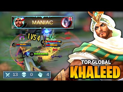 MANIAC! Khaleed Gameplay 100% Immortal [ Top Global Khaleed Best Build 2021 ] By PEMBO - MLBB