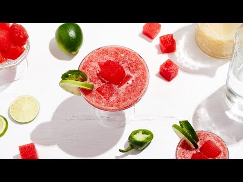 Blended Watermelon & Jalapeño Margarita