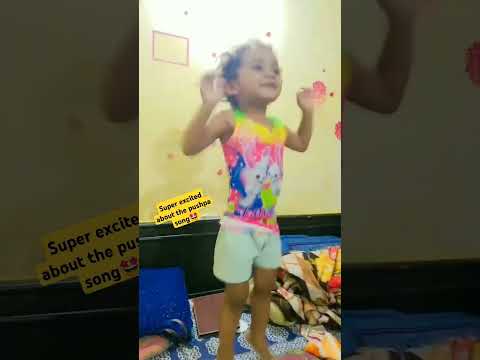 Baby is super excited over pushpa song🤩. #shorts