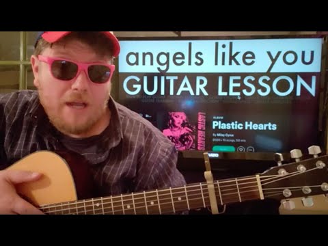How To Play Angels Like You guitar Miley Cyrus // easy guitar tutorial beginner lesson easy chords