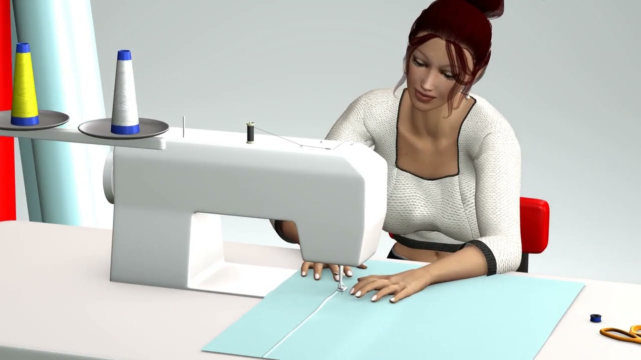 Sewing Machine 3D model, Industrial and portable version.