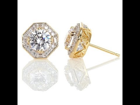 Victoria Wieck 3.56ct Absolute Art Deco Stud Earrings