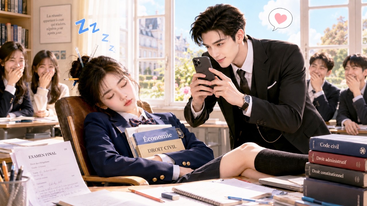 She Fell Asleep in Class—Her Cold Professor Took a Cute Photo and Secretly Fell for Her!