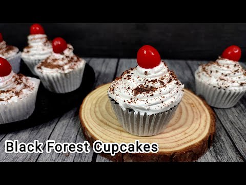 Children's Day Special Black Forest Cupcakes | Eggless Black Forest Cupcakes Recipe