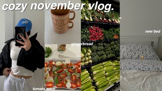 cozy november vlog ౨ৎ at home gloomy days + aesthetic bedroom decor + early christmas vibes
