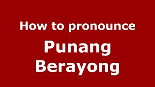 How to pronounce Punang Berayong