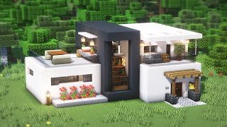 Minecraft: How to Build a Modern House Tutorial(#23) | 마인크래프트 건축, 쉬운 모던하우스 집 짓기, 인테리어