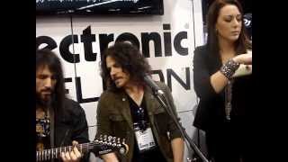 BUMBLEFOOT RON THAL, TONY HARNELL and CASSANDRA SOTOS Ramble ON tc electronics booth NAMM 1/27/2013