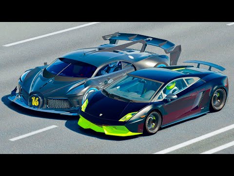 Bugatti Black Devil VGT Concept vs Lamborghini Gallardo LP-7777 SL Quad Turbo - Drag Race 20 KM