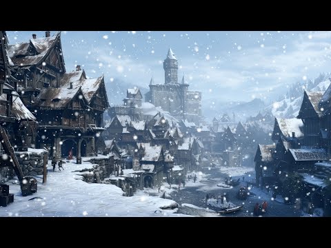 Medieval Village in Winter - Fantasy Music & Ambience, 10 Hour Celtic Music for Sleep and Relaxation