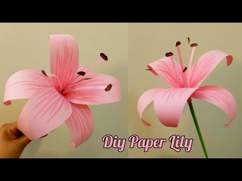 DIY Easy Paper Lily Flower Making Tutorial | Decor Your Room With Handmade Paper Flowers #diy 